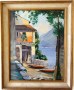 Paisaje del lago de Lugano, barcas y montañas